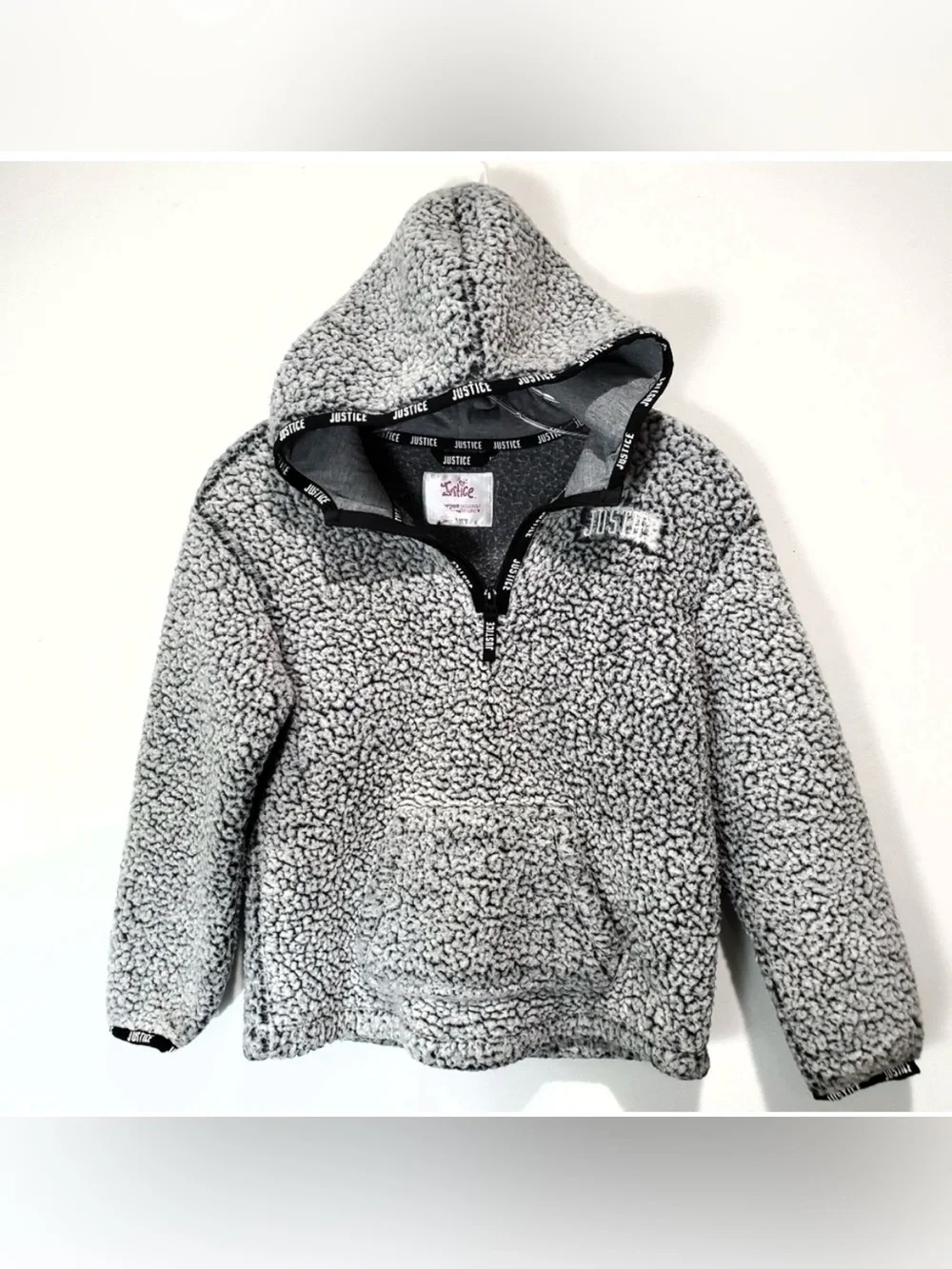 Justice Gray Sherpa Quarter-Zip Pullover Jacket 20 Plus
